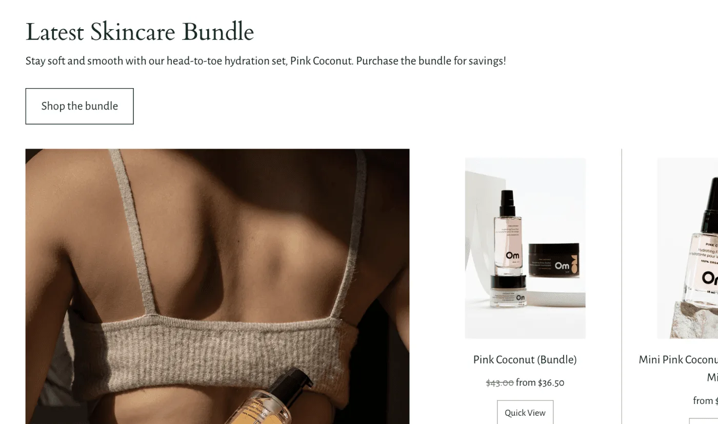 Product bundle section example set in Cardo and Alegreya Sans