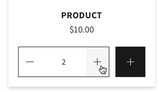 Hover add-to-cart with quantity selector