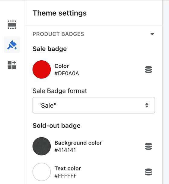 Sale badge settings