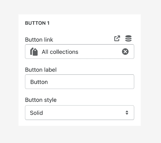Promo banner button settings