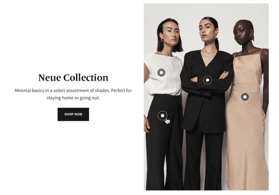 Shoppable feature section