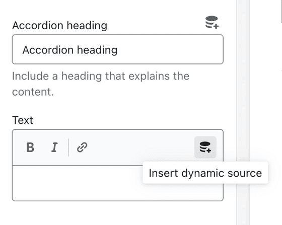Insert dynamic source button