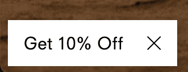 Sticky tab with discount text