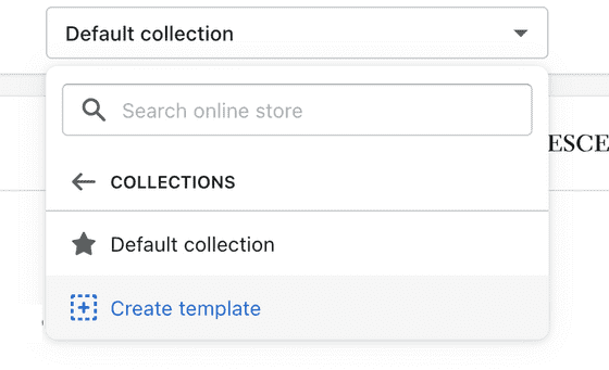 Create template button for collections